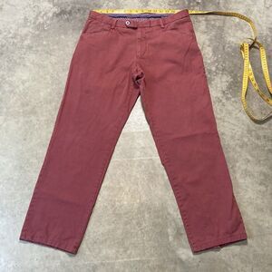 Boggi Milano Pants Mens 34W Flat Front Chino Porpora Pink Cotton‎ Italy